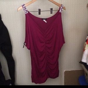 Cold shoulder dressy blouse